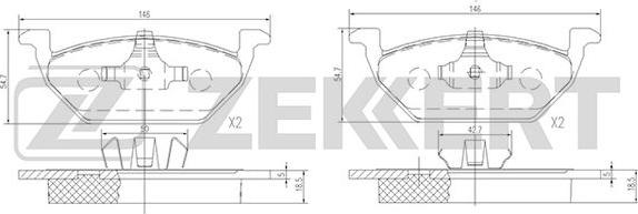 Zekkert BS-1136 - Тормозные колодки, дисковые, комплект autospares.lv