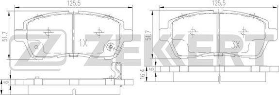 Zekkert BS-1130 - Тормозные колодки, дисковые, комплект autospares.lv