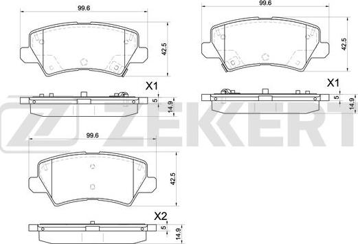 Zekkert BS-1133 - Тормозные колодки, дисковые, комплект autospares.lv