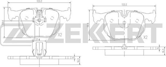 Zekkert BS-1137 - Тормозные колодки, дисковые, комплект autospares.lv