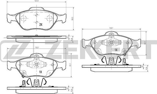 Zekkert BS-1120 - Тормозные колодки, дисковые, комплект autospares.lv