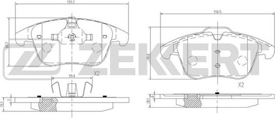 Zekkert BS-1128 - Тормозные колодки, дисковые, комплект autospares.lv