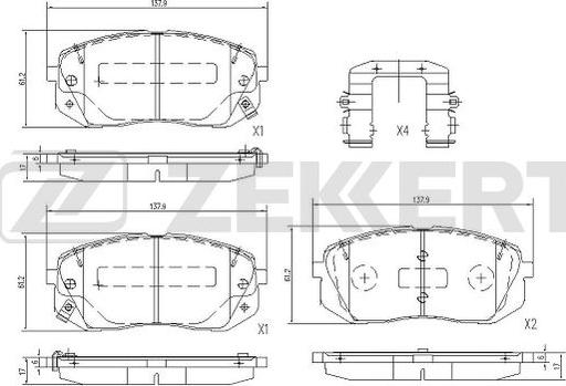 Zekkert BS-1122 - Тормозные колодки, дисковые, комплект autospares.lv