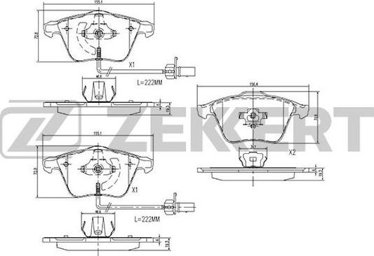 Zekkert BS-1173 - Тормозные колодки, дисковые, комплект autospares.lv