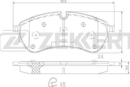 Zekkert BS-1842 - Тормозные колодки, дисковые, комплект autospares.lv