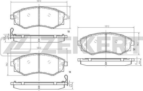 Zekkert BS-1859 - Тормозные колодки, дисковые, комплект autospares.lv