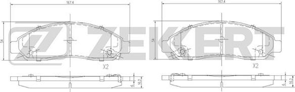 Zekkert BS-1856 - Тормозные колодки, дисковые, комплект autospares.lv