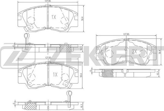 Zekkert BS-1858 - Тормозные колодки, дисковые, комплект autospares.lv