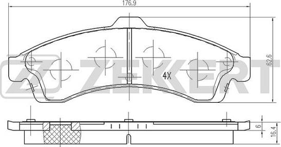 Zekkert BS-1866 - Тормозные колодки, дисковые, комплект autospares.lv