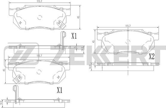 Zekkert BS-1860 - Тормозные колодки, дисковые, комплект autospares.lv