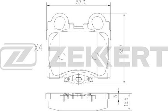 Zekkert BS-1861 - Тормозные колодки, дисковые, комплект autospares.lv