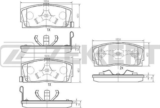 Zekkert BS-1868 - Тормозные колодки, дисковые, комплект autospares.lv