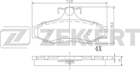 Zekkert BS-1863 - Тормозные колодки, дисковые, комплект autospares.lv