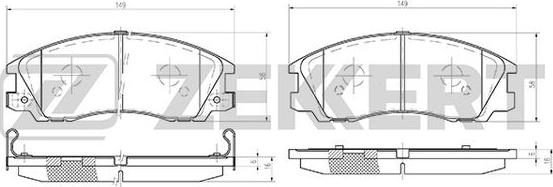 Zekkert BS-1808 - Тормозные колодки, дисковые, комплект autospares.lv