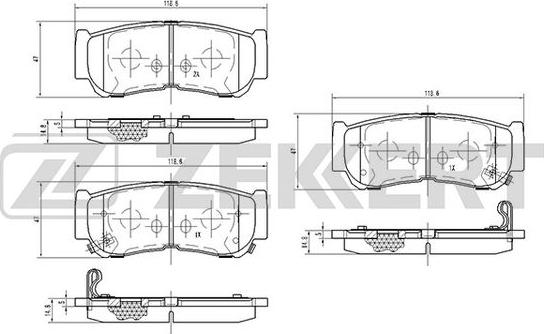 Zekkert BS-1810 - Тормозные колодки, дисковые, комплект autospares.lv