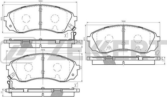 Zekkert BS-1812 - Тормозные колодки, дисковые, комплект autospares.lv