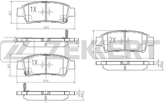 Zekkert BS-1880 - Тормозные колодки, дисковые, комплект autospares.lv