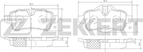 Zekkert BS-1881 - Тормозные колодки, дисковые, комплект autospares.lv