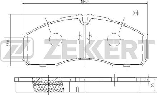 Zekkert BS-1883 - Тормозные колодки, дисковые, комплект autospares.lv