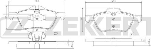 Zekkert BS-1835 - Тормозные колодки, дисковые, комплект autospares.lv