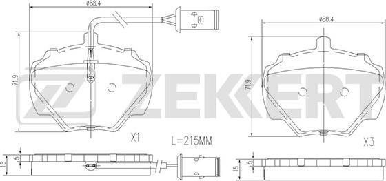 Zekkert BS-1830 - Тормозные колодки, дисковые, комплект autospares.lv