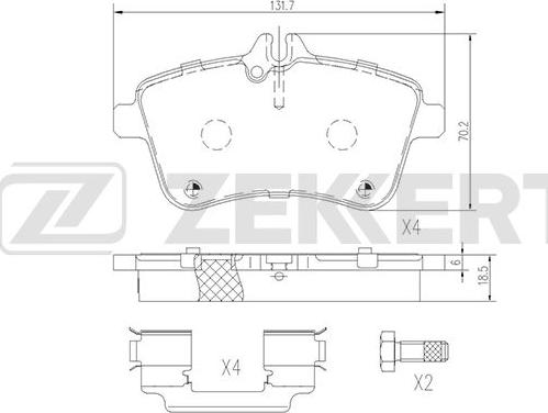 Zekkert BS-1831 - Тормозные колодки, дисковые, комплект autospares.lv