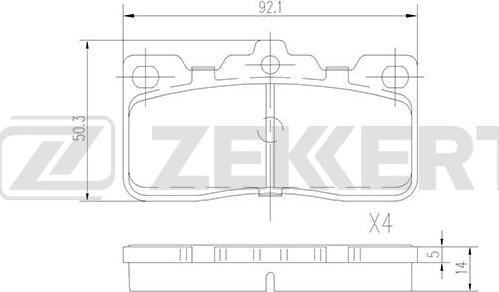 Zekkert BS-1825 - Тормозные колодки, дисковые, комплект autospares.lv