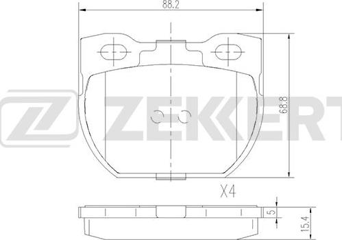 Zekkert BS-1826 - Тормозные колодки, дисковые, комплект autospares.lv