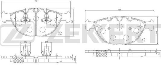 Zekkert BS-1828 - Тормозные колодки, дисковые, комплект autospares.lv