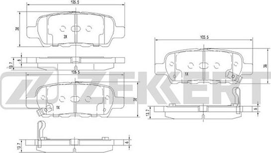 Zekkert BS-1823 - Тормозные колодки, дисковые, комплект autospares.lv