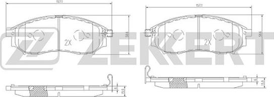 Zekkert BS-1822 - Тормозные колодки, дисковые, комплект autospares.lv