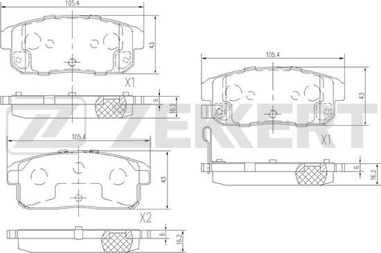 Zekkert BS-1827 - Тормозные колодки, дисковые, комплект autospares.lv