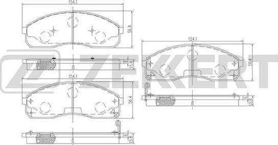 Zekkert BS-1870 - Тормозные колодки, дисковые, комплект autospares.lv