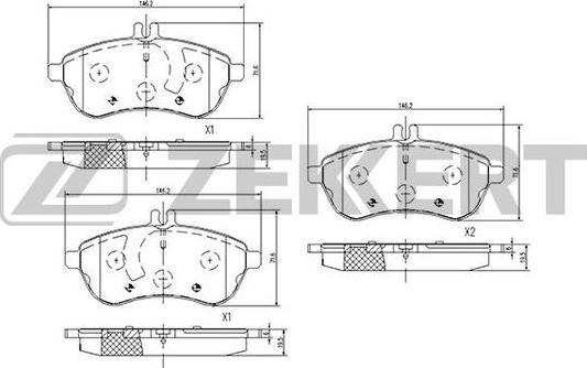 Zekkert BS-1873 - Тормозные колодки, дисковые, комплект autospares.lv