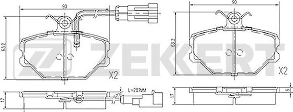 Zekkert BS-1395 - Тормозные колодки, дисковые, комплект autospares.lv