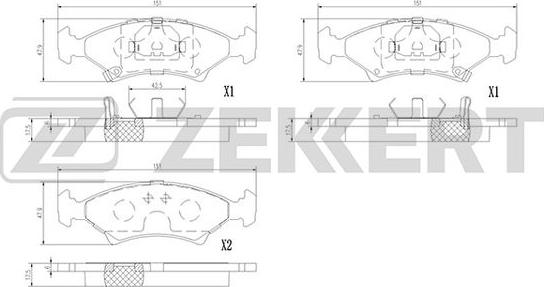 Zekkert BS-1390 - Тормозные колодки, дисковые, комплект autospares.lv