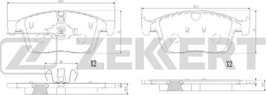 Zekkert BS-1398 - Тормозные колодки, дисковые, комплект autospares.lv