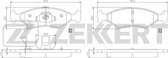 Zekkert BS-1392 - Тормозные колодки, дисковые, комплект autospares.lv