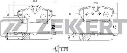 Zekkert BS-1397 - Тормозные колодки, дисковые, комплект autospares.lv