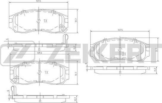 Zekkert BS-1355 - Тормозные колодки, дисковые, комплект autospares.lv