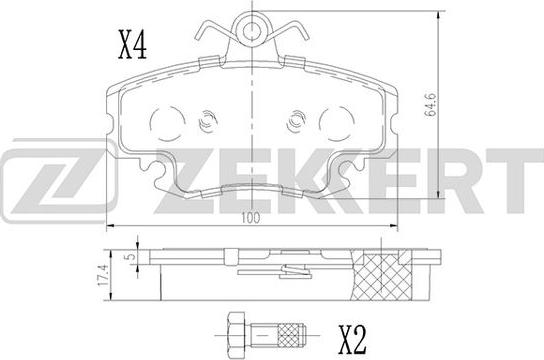 Zekkert BS-1365 - Тормозные колодки, дисковые, комплект autospares.lv