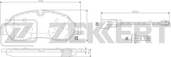 Zekkert BS-1368 - Тормозные колодки, дисковые, комплект autospares.lv