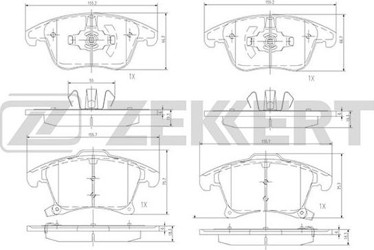 Zekkert BS-1363 - Тормозные колодки, дисковые, комплект autospares.lv