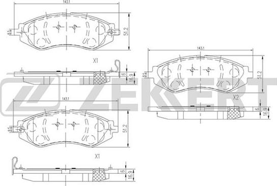 Zekkert BS-1309 - Тормозные колодки, дисковые, комплект autospares.lv