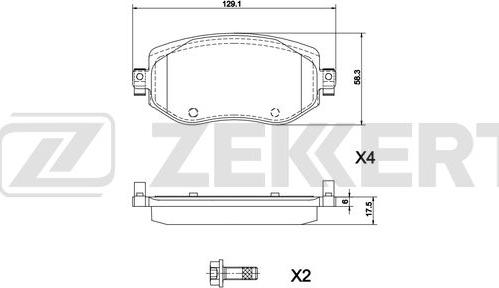 Zekkert BS-1304 - Тормозные колодки, дисковые, комплект autospares.lv