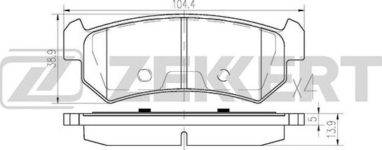 Zekkert BS-1308 - Тормозные колодки, дисковые, комплект autospares.lv