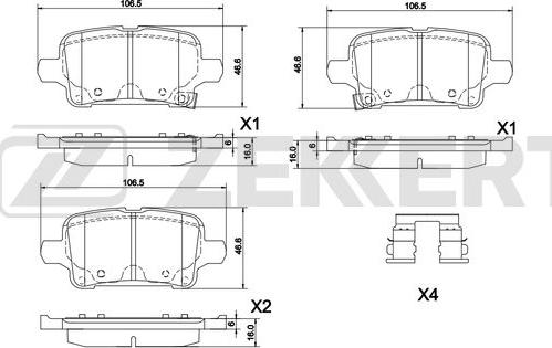 Zekkert BS-1303 - Тормозные колодки, дисковые, комплект autospares.lv