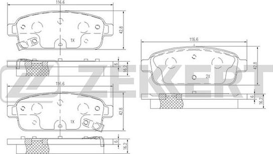 Zekkert BS-1302 - Тормозные колодки, дисковые, комплект autospares.lv