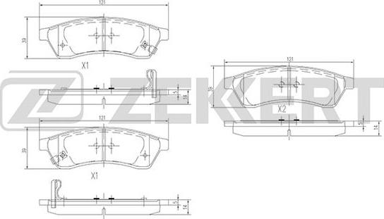 Zekkert BS-1314 - Тормозные колодки, дисковые, комплект autospares.lv