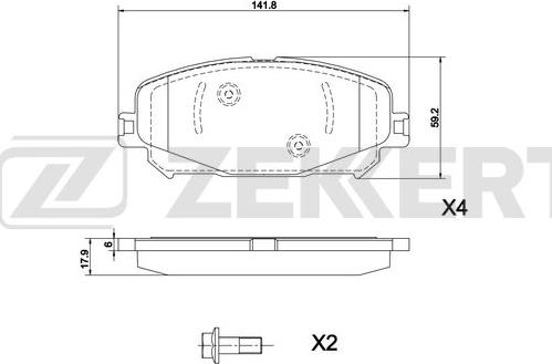 Zekkert BS-1311 - Тормозные колодки, дисковые, комплект autospares.lv